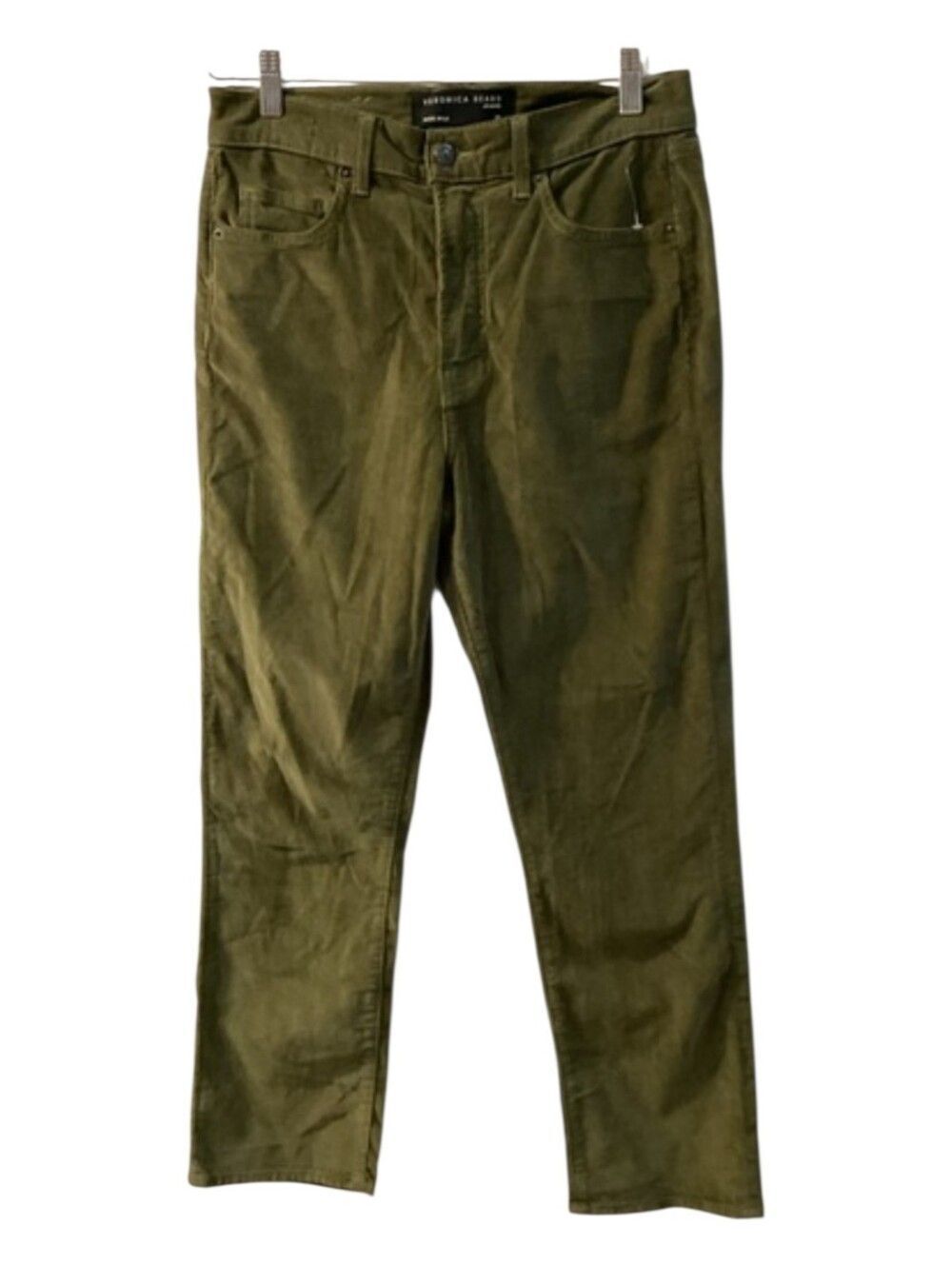 Veronica Beard Carly Olive Green Corduroy High Rise Kick Flare Pants Size 29